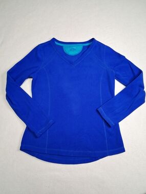 tek gear Women's Long Sleeve V-Neck Top in Royal Blue